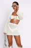 I Was Here Long Sleeve Crochet Crop Off White sold by White Fox Boutique