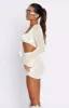 I Was Here Long Sleeve Crochet Crop Off White sold by White Fox Boutique