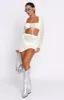 I Was Here Long Sleeve Crochet Crop Off White sold by White Fox Boutique