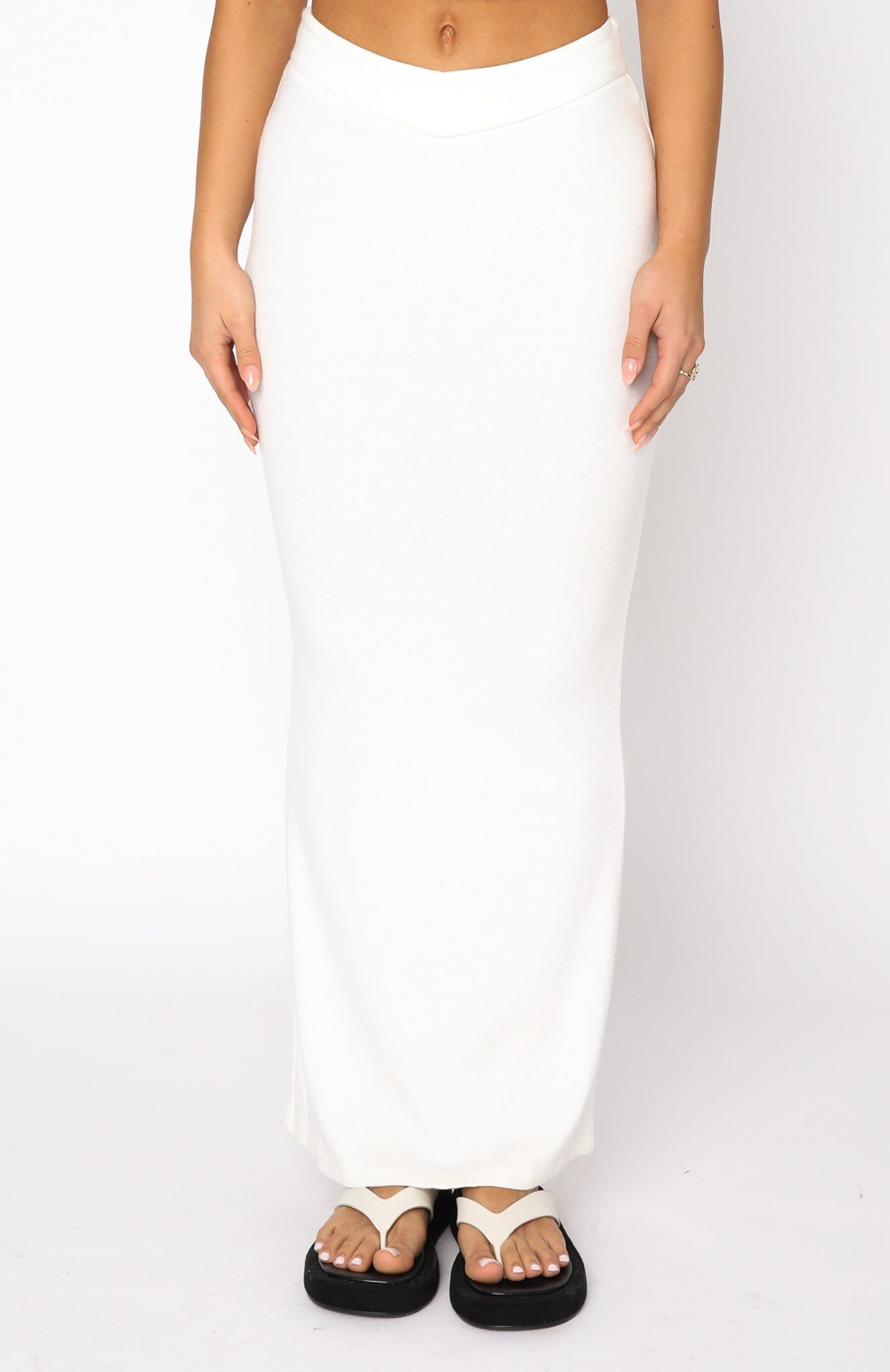 Blurred Lines Maxi Skirt White sold by White Fox Boutique product image thumbnail 2
