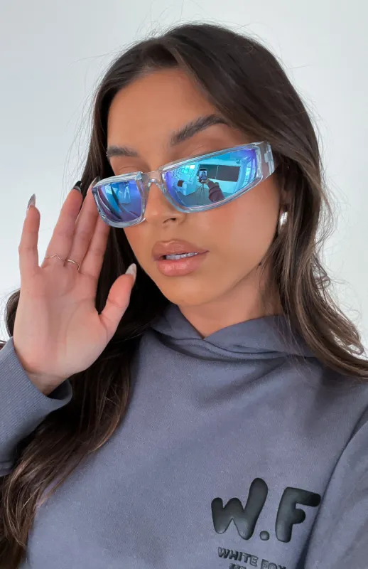 Delilah Sunglasses Blue made by White Fox Boutique