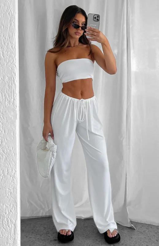 Keeping Score Pants White made by White Fox Boutique