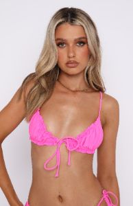 Keep Glowing Bikini Top Candy Pink sold by White Fox Boutique