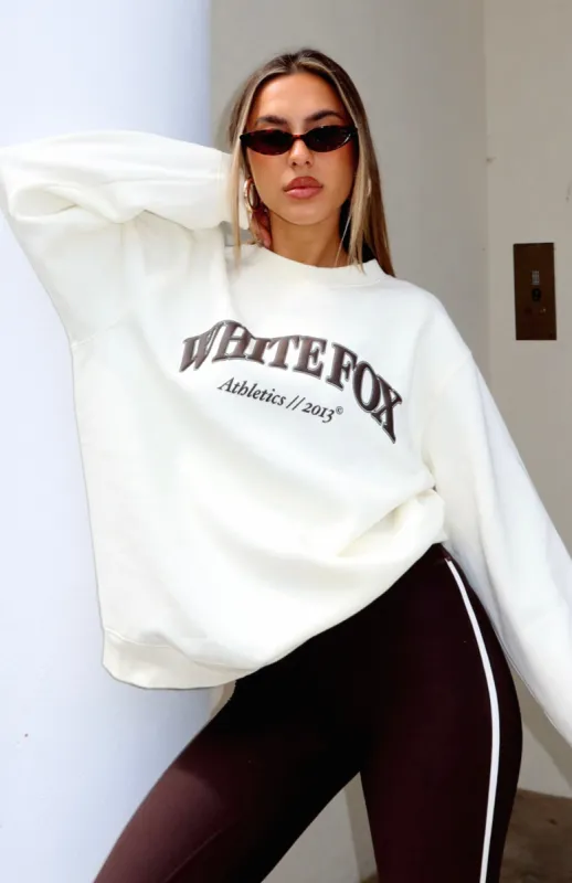 Athletics Era Oversized Sweater Buttercream sold by White Fox Boutique