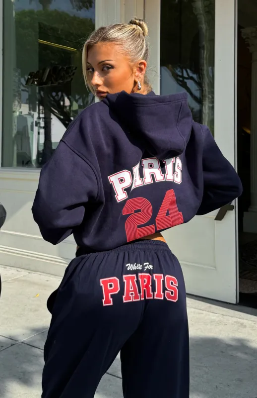 Team Paris Oversized Hoodie Navy sold by White Fox Boutique