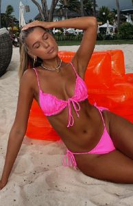 Keep Glowing Bikini Top Candy Pink sold by White Fox Boutique