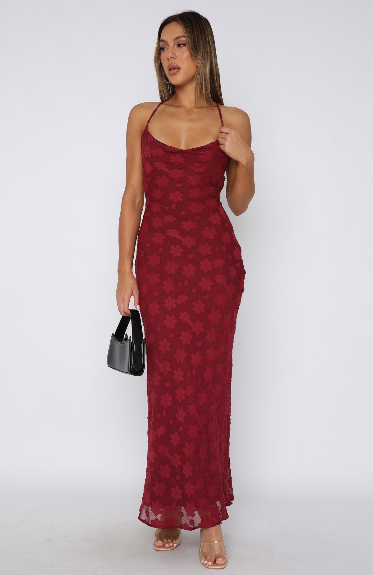 Made For Me Maxi Dress Wine sold by White Fox Boutique product image thumbnail 2