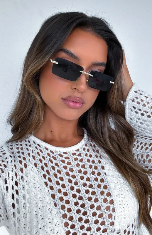 Mia Sunglasses Black/Gold sold by White Fox Boutique