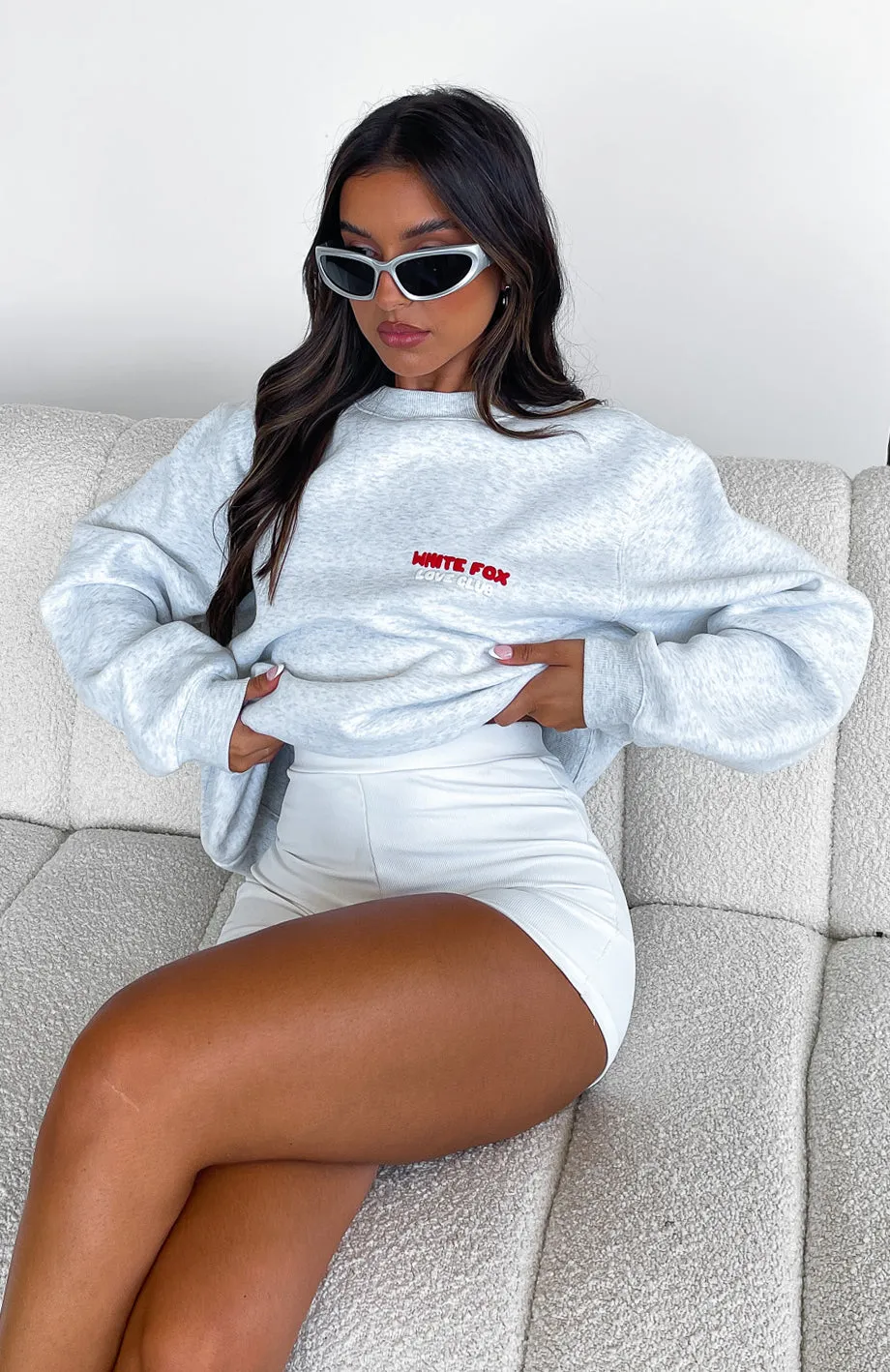 Love Club Oversized Sweater Grey Marle sold by White Fox Boutique product image thumbnail 5