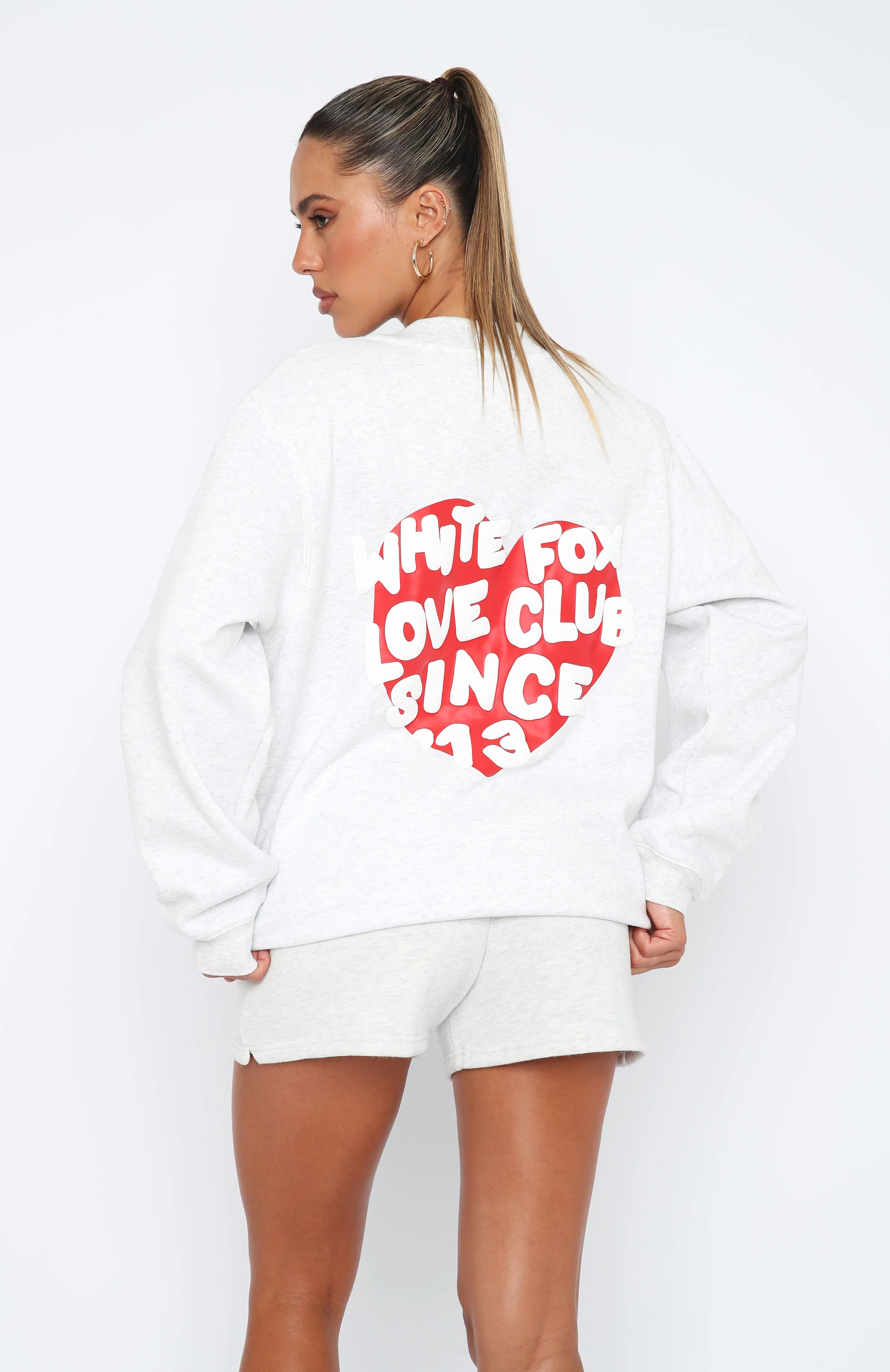 Love Club Oversized Sweater Grey Marle sold by White Fox Boutique product image thumbnail 4