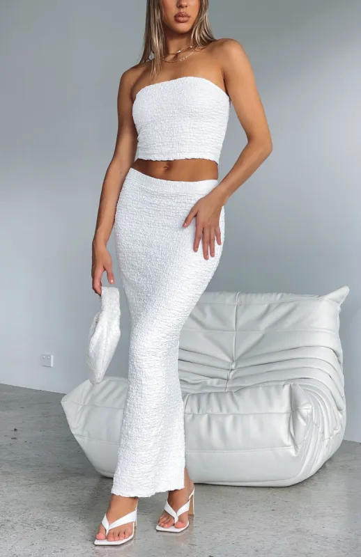 Home Run Maxi Skirt Off White sold by White Fox Boutique