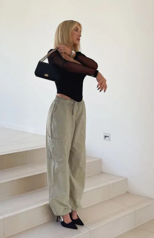 Never Blend In Pants Khaki sold by White Fox Boutique