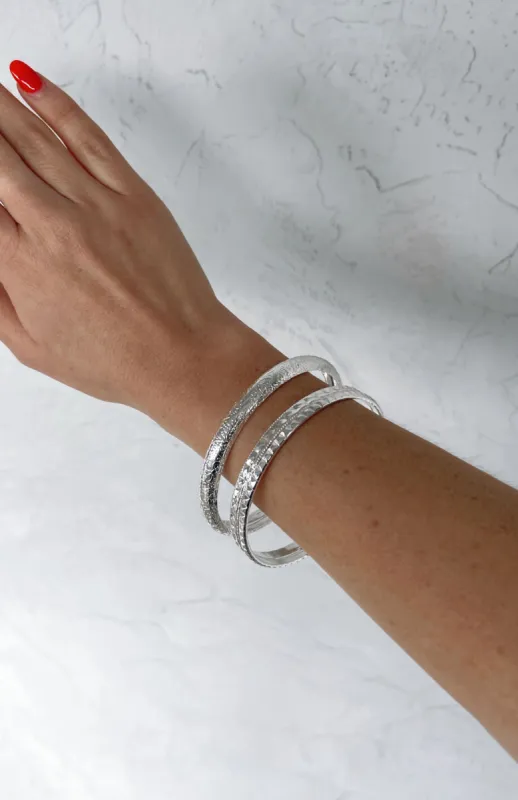 Ozzie Bracelet Set Silver sold by White Fox Boutique
