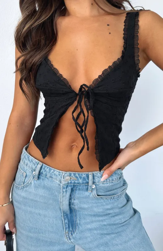Where Have You Been Crop Black sold by White Fox Boutique