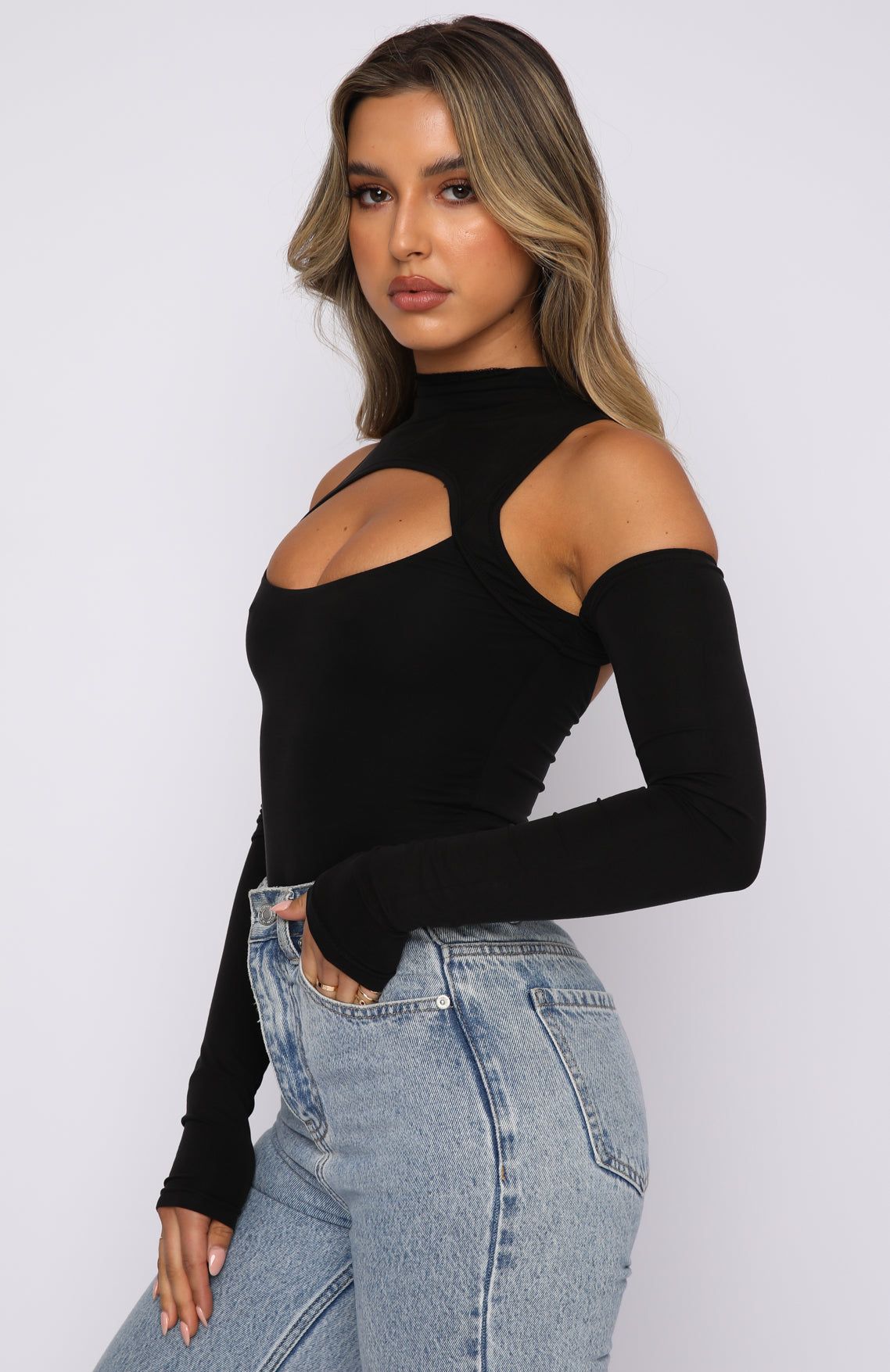 Losing Touch Long Sleeve Bodysuit Black sold by White Fox Boutique product image thumbnail 5