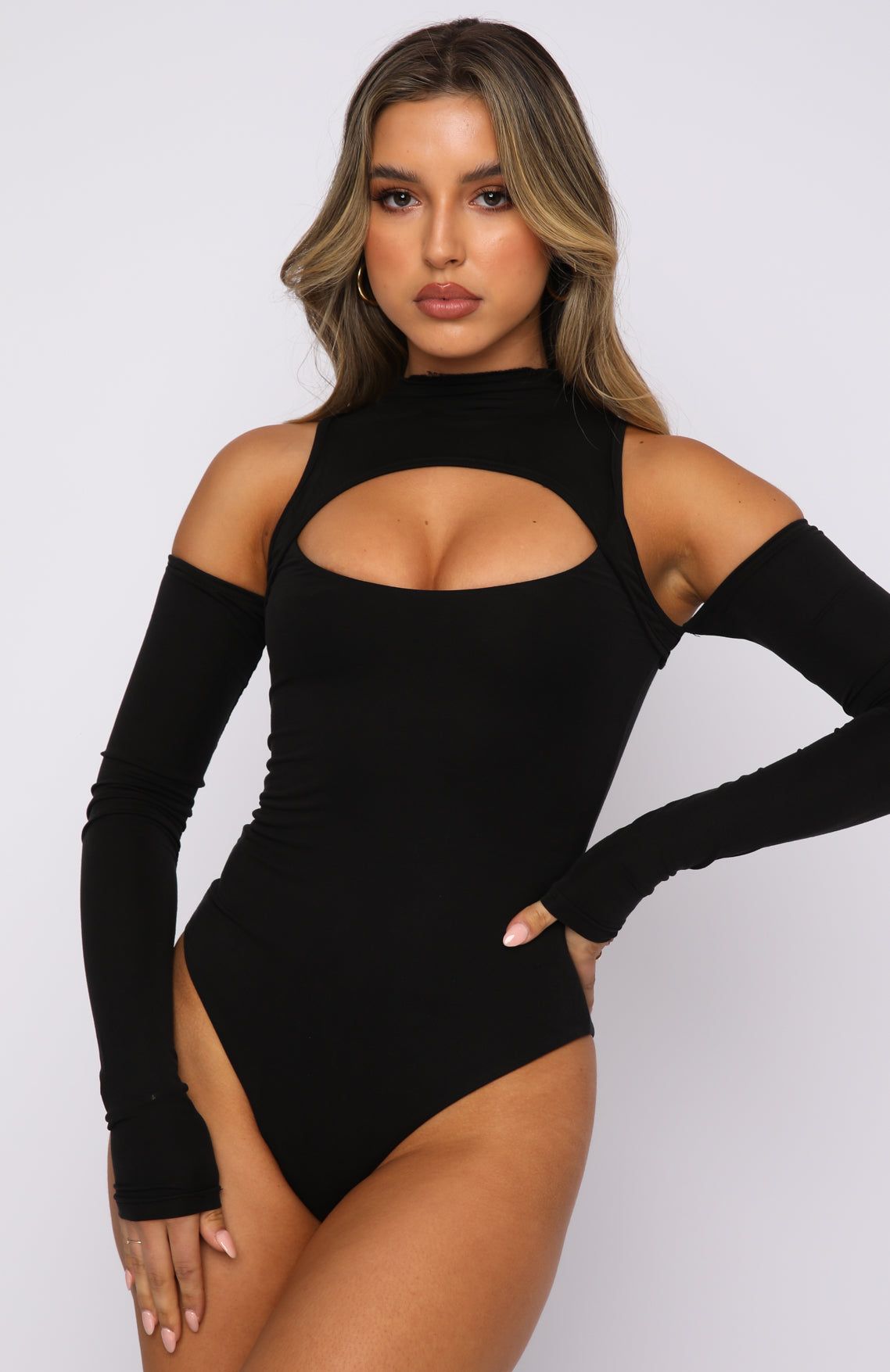 Losing Touch Long Sleeve Bodysuit Black sold by White Fox Boutique product image thumbnail 2