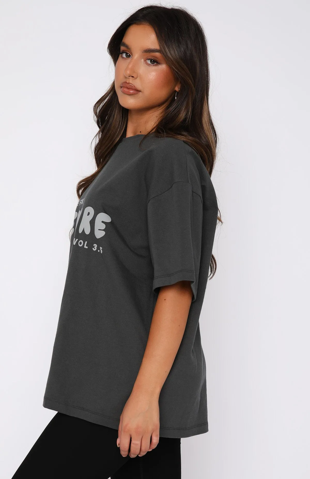 Leisure Series Oversized Tee Shadow sold by White Fox Boutique product image thumbnail 3