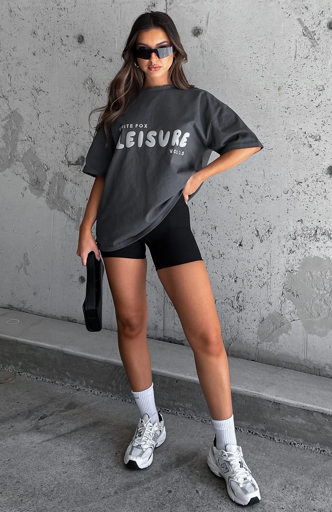 Leisure Series Oversized Tee Shadow sold by White Fox Boutique product image thumbnail 5