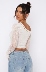 Losing Sleep Long Sleeve Top Snow sold by White Fox Boutique