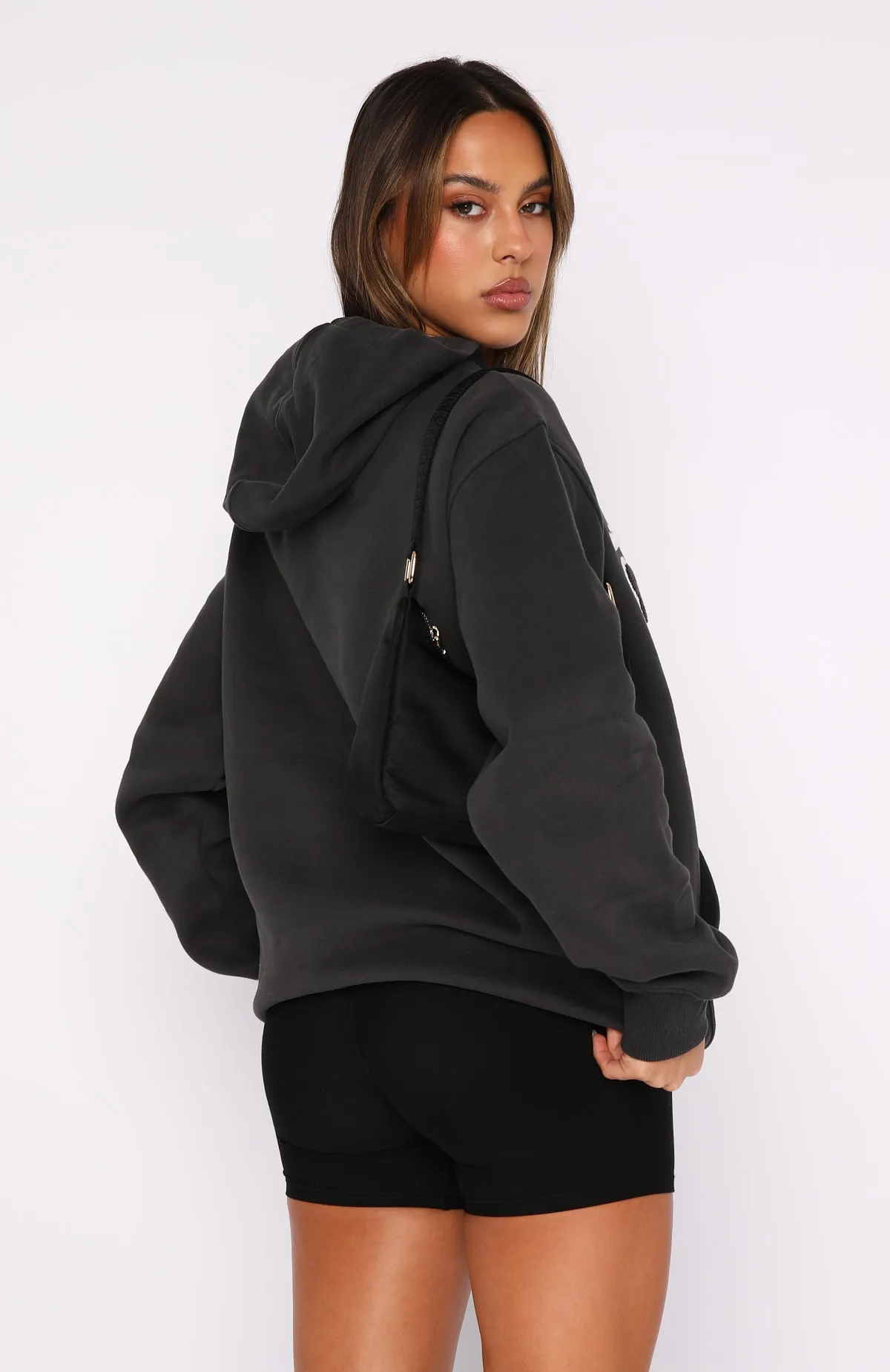 国内で当店のみ DARKFOG - Chalk Print Oversized Hoodie Oversized QR Code Print Hoodie | boohoo
