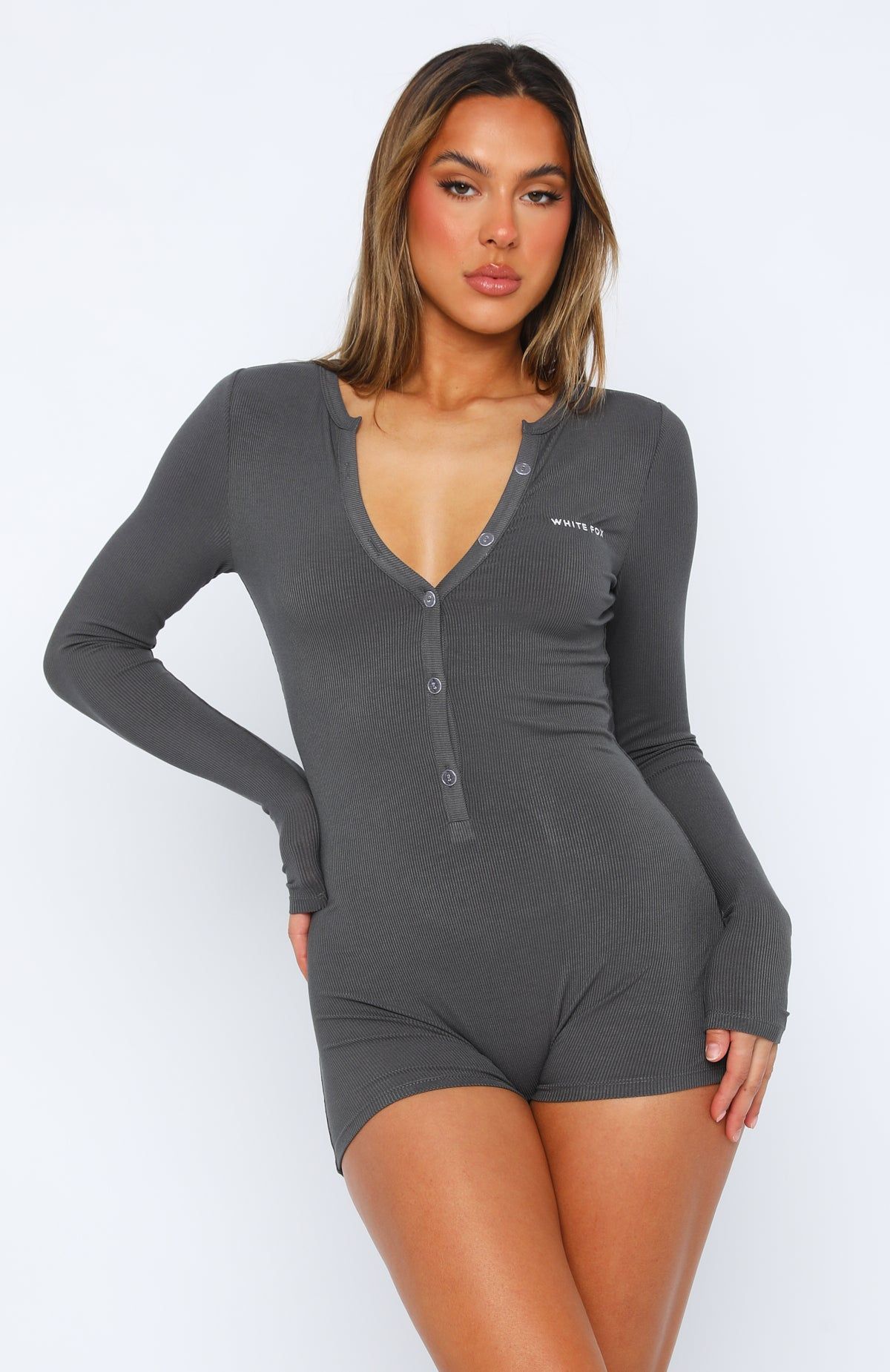 Dream With You Pyjama Onesie Charcoal sold by White Fox Boutique product image thumbnail 2