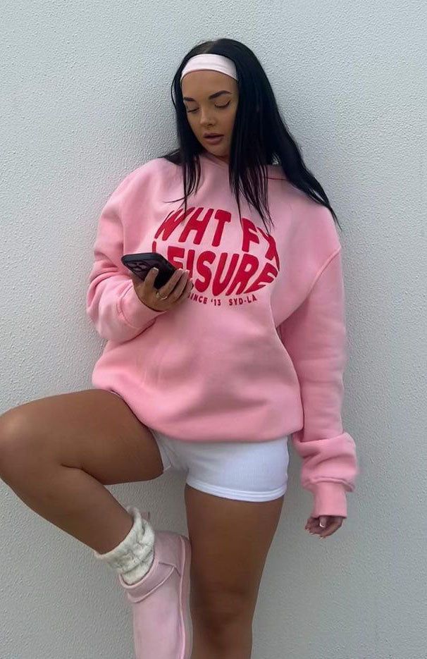 Raise The Bar Oversized Hoodie Pink sold by White Fox Boutique product image thumbnail 6