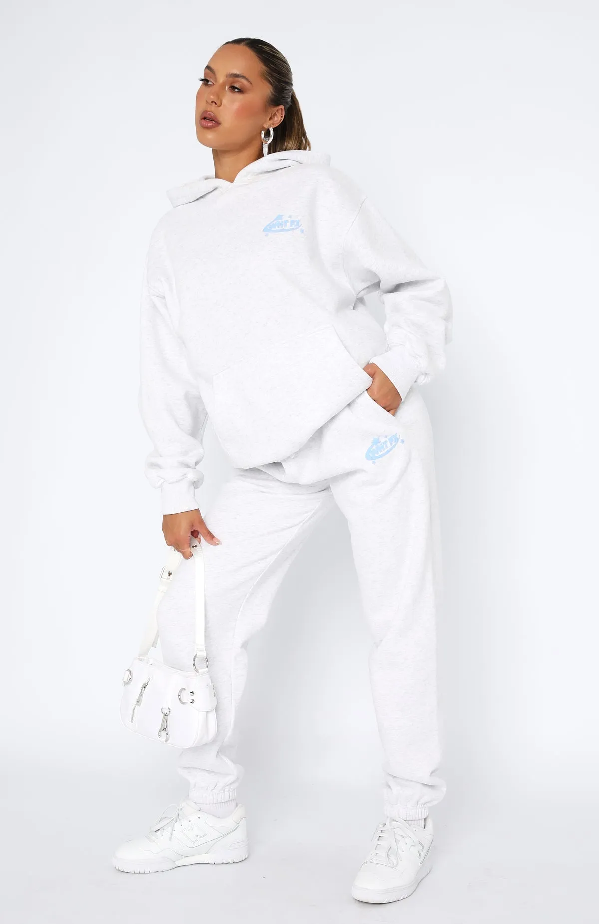 The Main Star Sweatpants Grey Marle sold by White Fox Boutique product image thumbnail 3