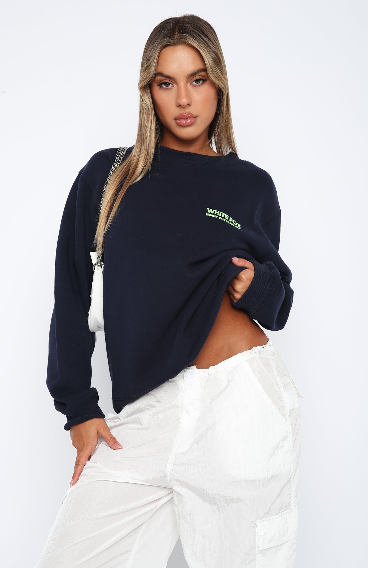 Heartbreak Oversized Sweater Navy sold by White Fox Boutique product image thumbnail 2