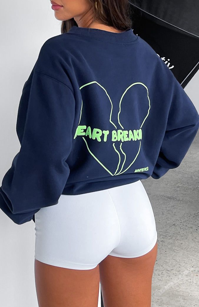 Heartbreak Oversized Sweater Navy sold by White Fox Boutique