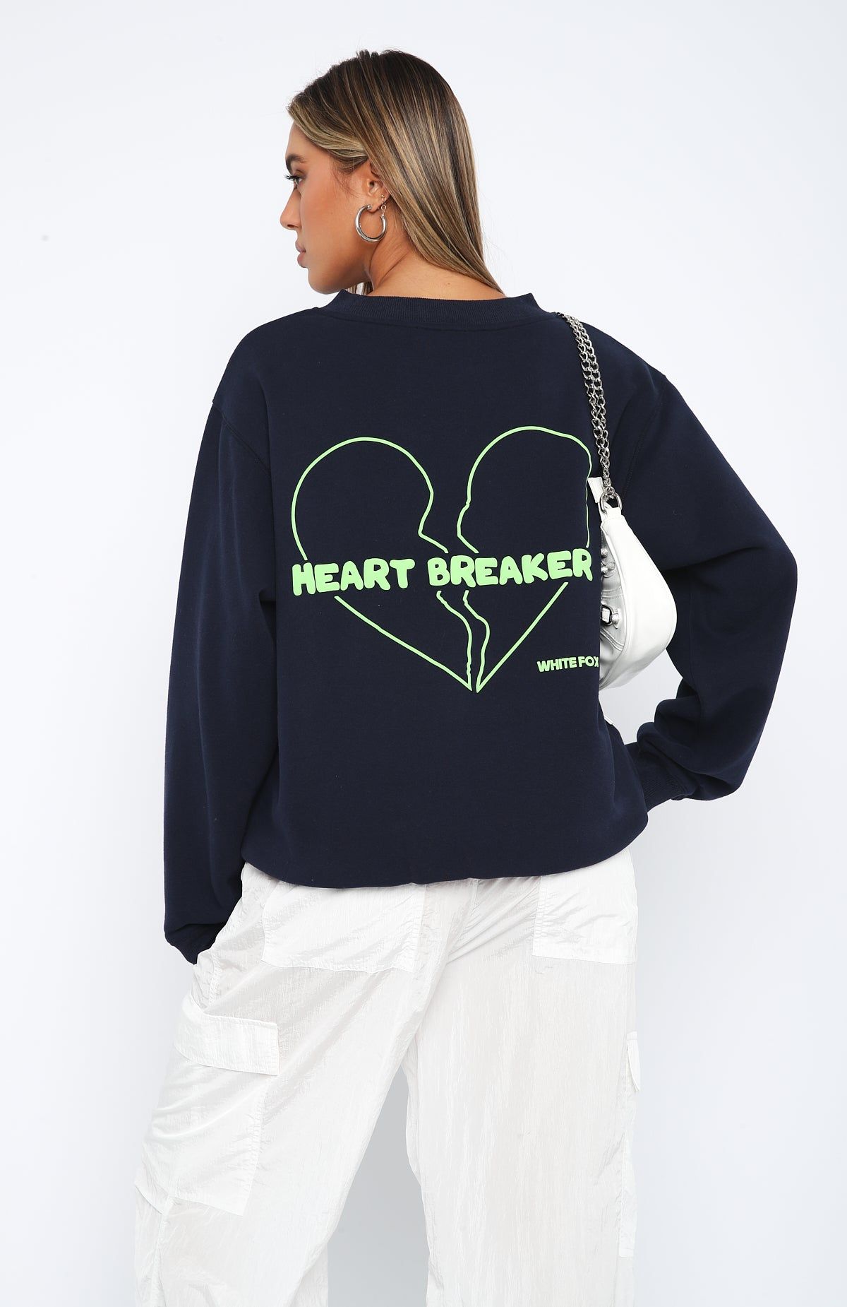 Heartbreak Oversized Sweater Navy sold by White Fox Boutique product image thumbnail 4