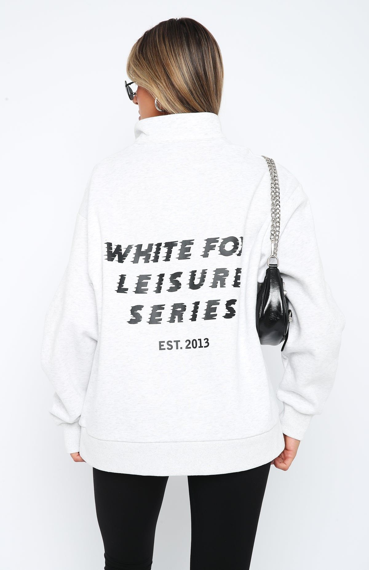 Bring It Back Zip Front Sweater Grey Marle sold by White Fox Boutique product image thumbnail 4