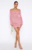 Lavish Style Long Sleeve Mini Dress Pink sold by White Fox Boutique