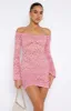 Lavish Style Long Sleeve Mini Dress Pink sold by White Fox Boutique