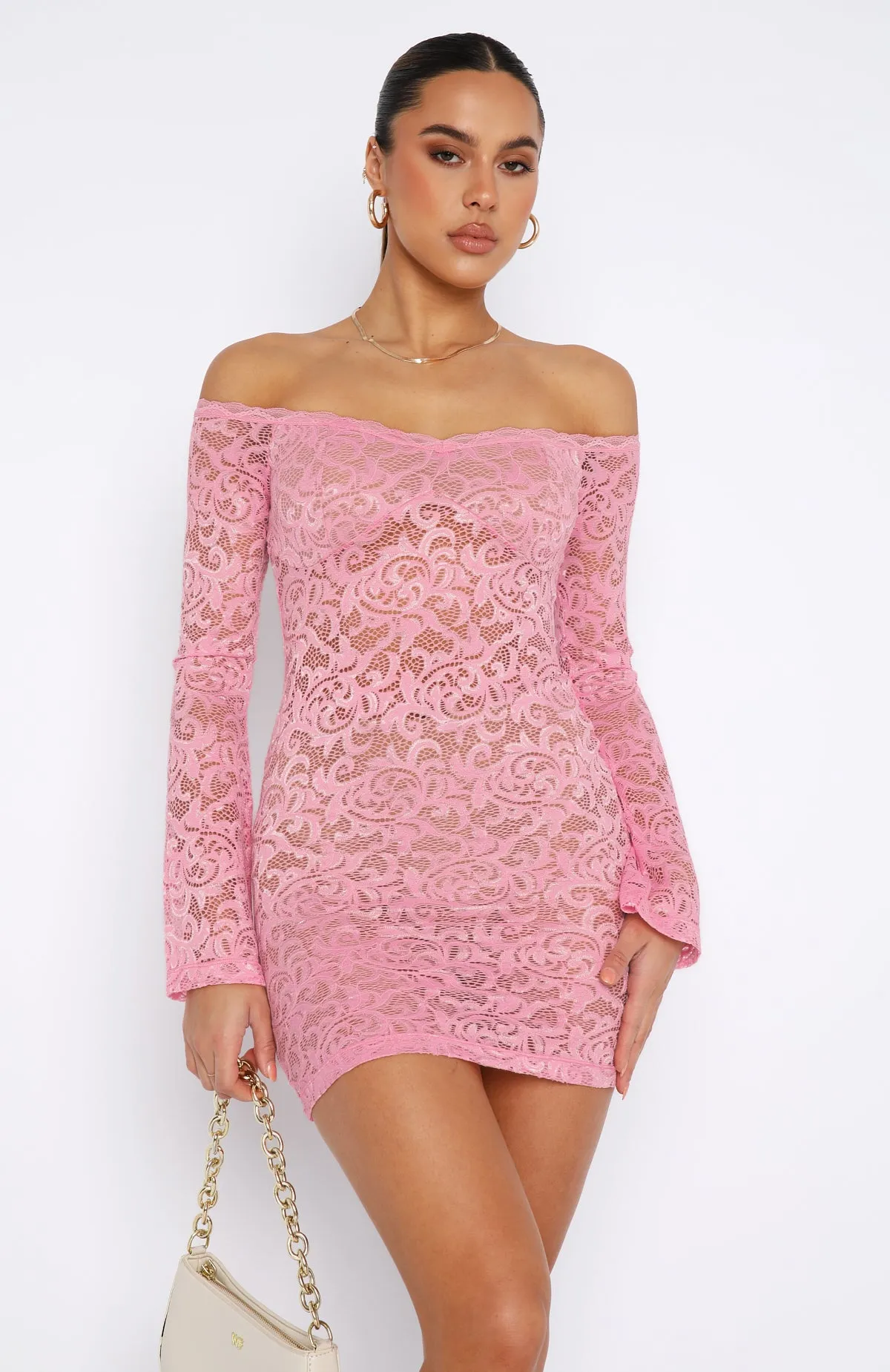 Lavish Style Long Sleeve Mini Dress Pink sold by White Fox Boutique product image thumbnail 2