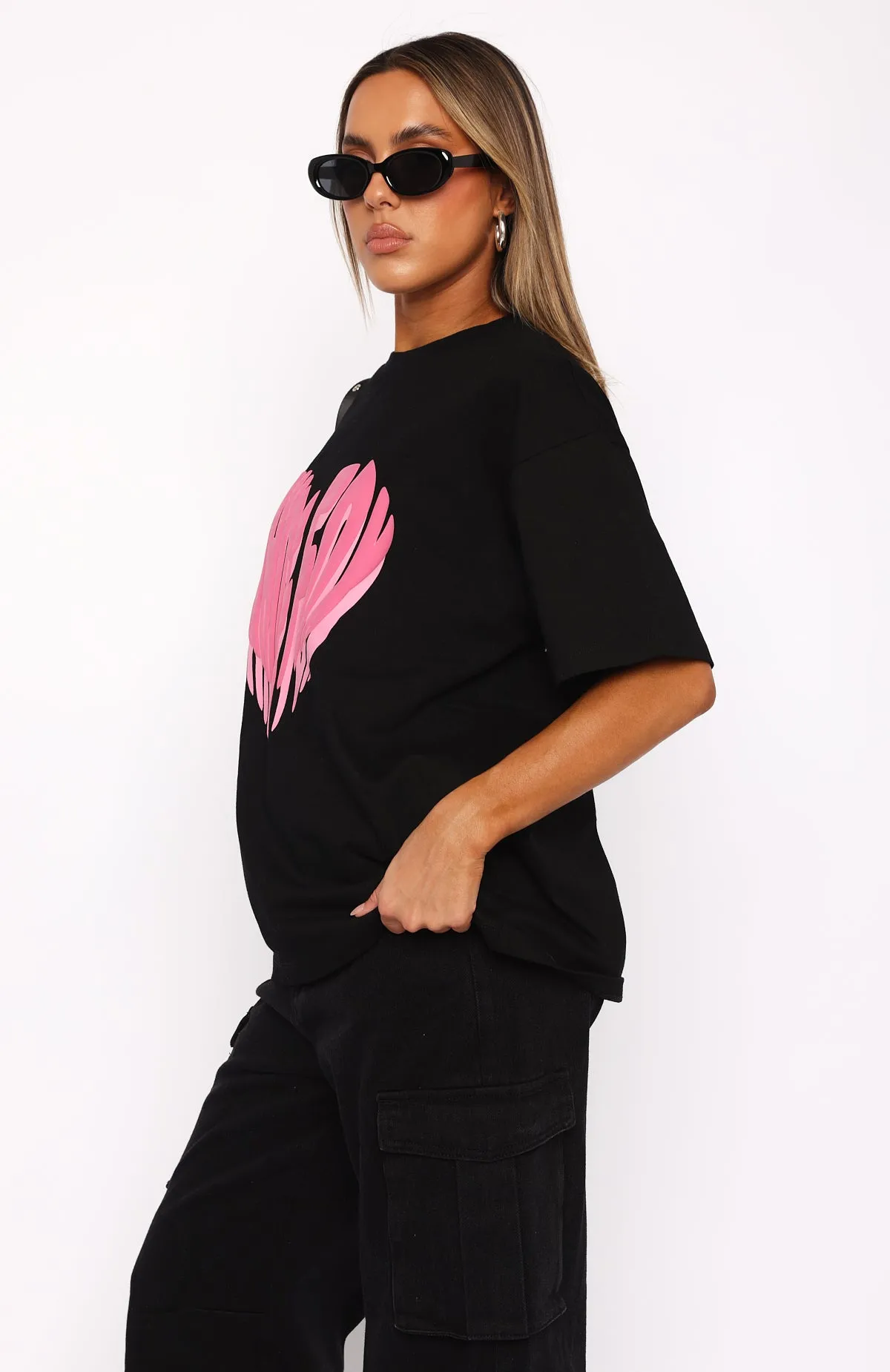 Love Burst Oversized Tee Black sold by White Fox Boutique product image thumbnail 3