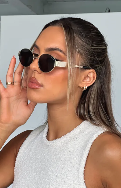 Oasis Sunglasses Gold/Black sold by White Fox Boutique