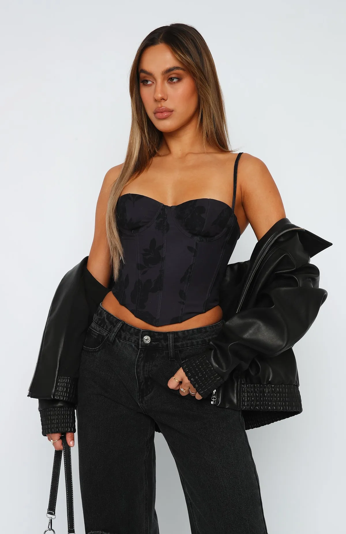 トップス Bibiy FLORENCE BUSTIER black Black Sequin Bustier Top* – Flowers By Zoe Clothing
