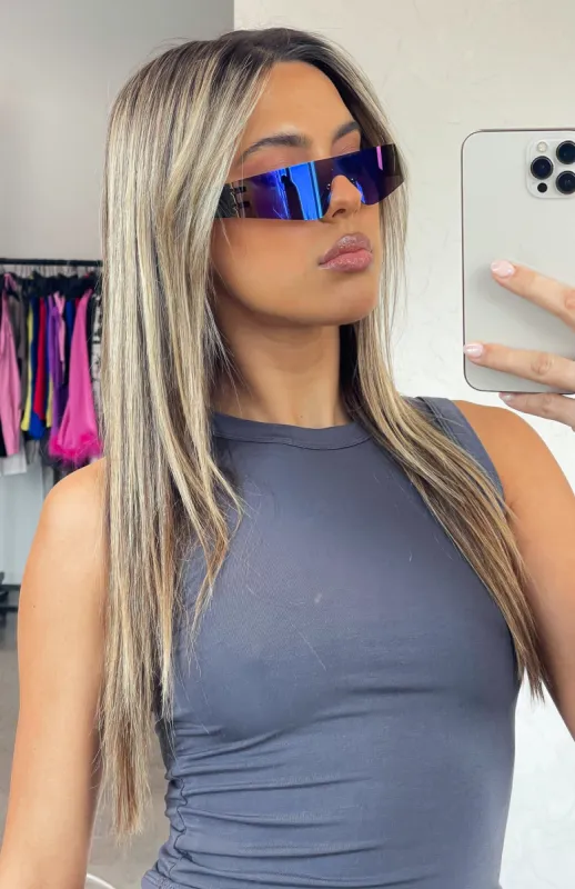 Leon Sunglasses Black/Reflective sold by White Fox Boutique