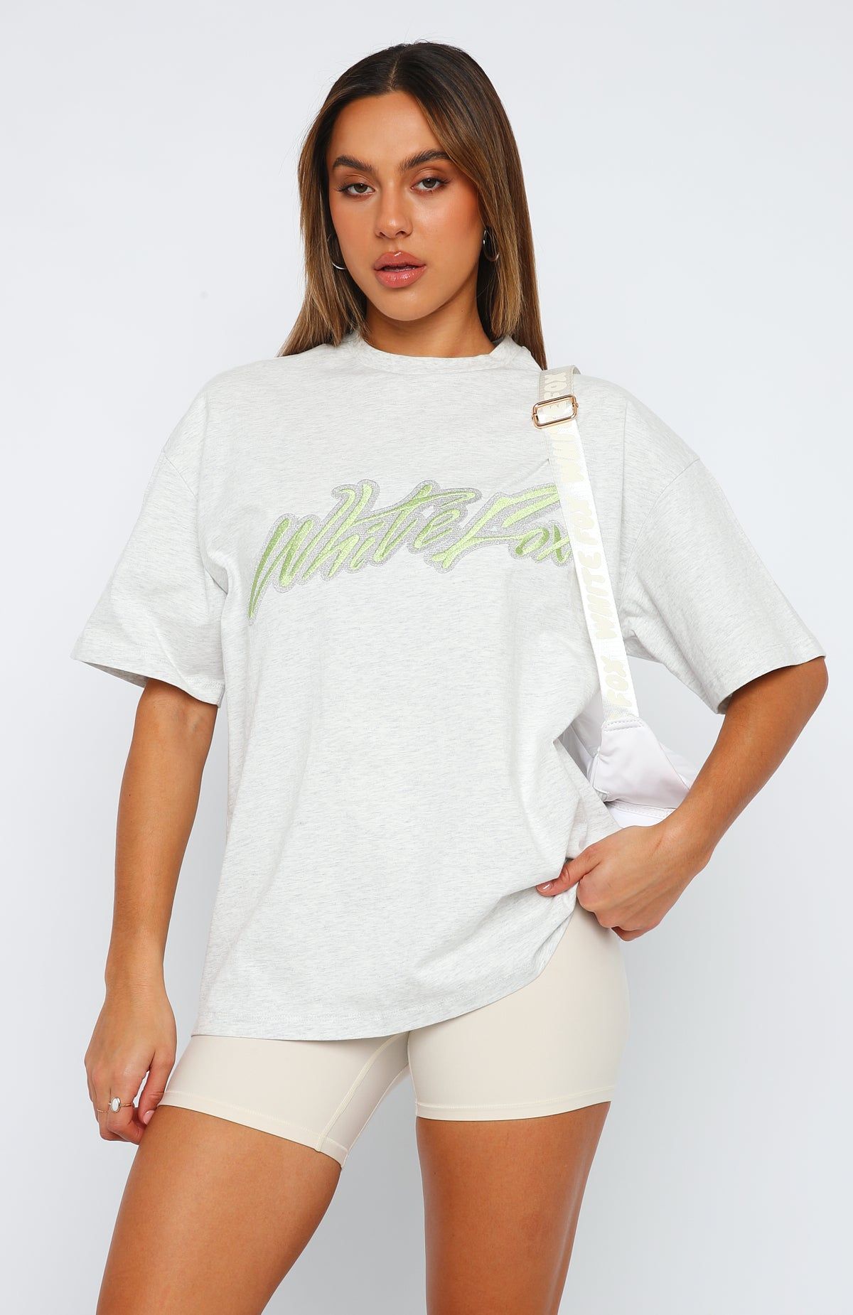 Catch You Out Oversized Tee Grey Marle sold by White Fox Boutique product image thumbnail 2