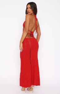 New Standard Crochet Maxi Dress Red sold by White Fox Boutique