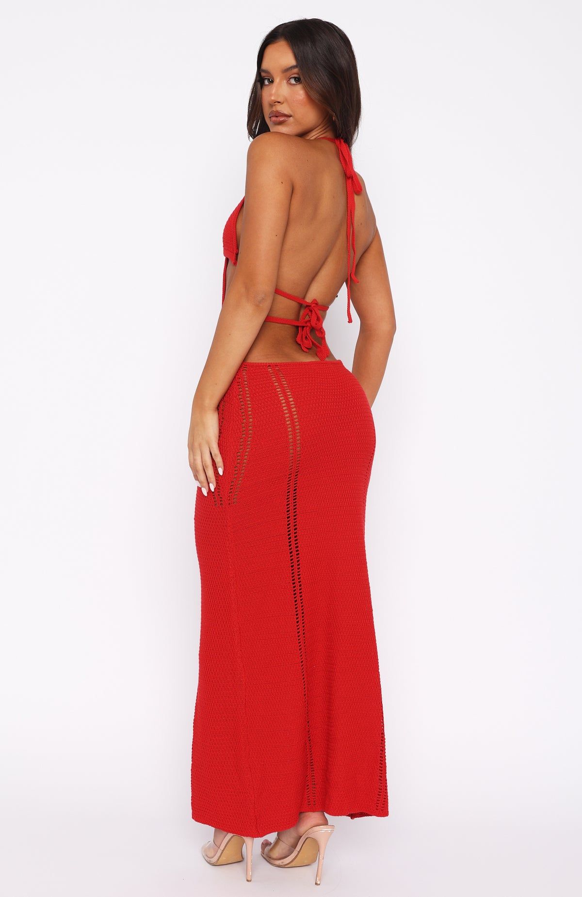 New Standard Crochet Maxi Dress Red sold by White Fox Boutique product image thumbnail 4