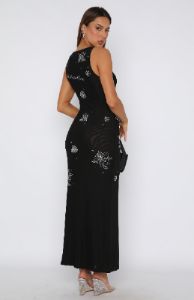 Fashion Fusion Mesh Maxi Dress Black sold by White Fox Boutique