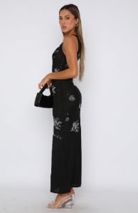 Fashion Fusion Mesh Maxi Dress Black sold by White Fox Boutique