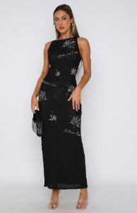Fashion Fusion Mesh Maxi Dress Black sold by White Fox Boutique