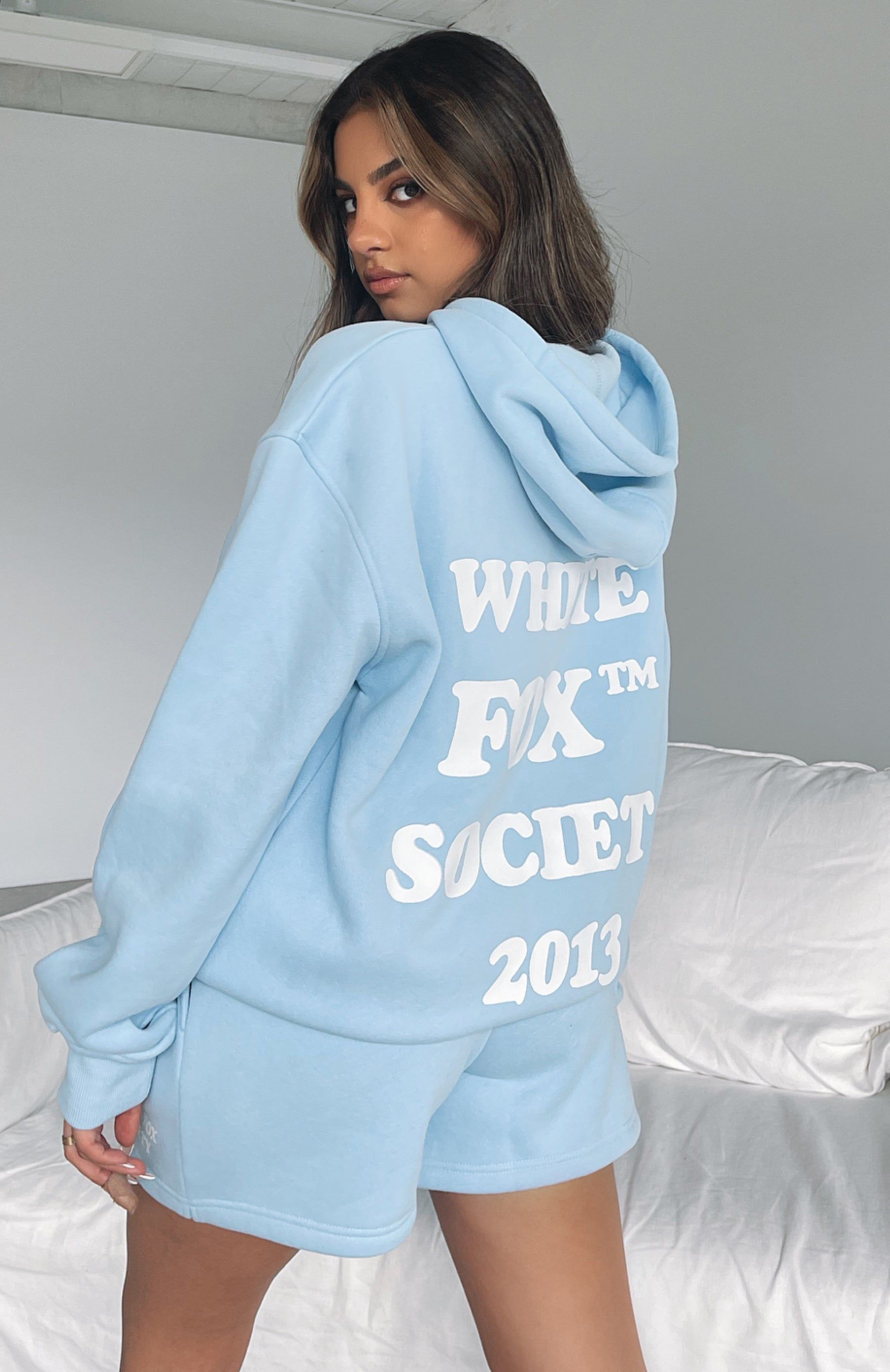 Go Bold Hoodie Blue sold by White Fox Boutique
