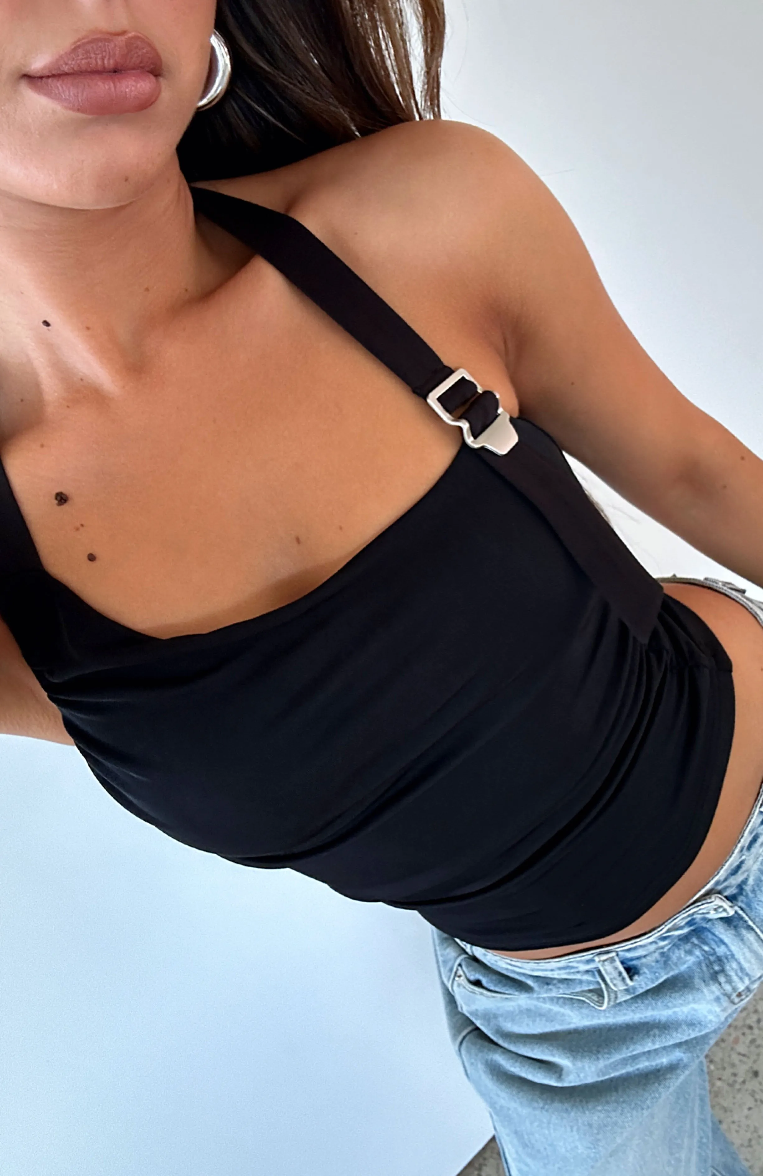 Chaos And Charm Halter Top Black sold by White Fox Boutique