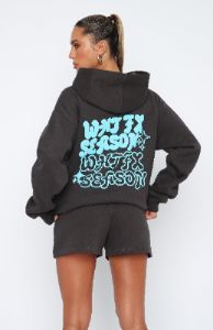 Taking Over Oversized Hoodie Charcoal sold by White Fox Boutique