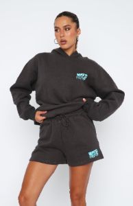 Taking Over Oversized Hoodie Charcoal sold by White Fox Boutique