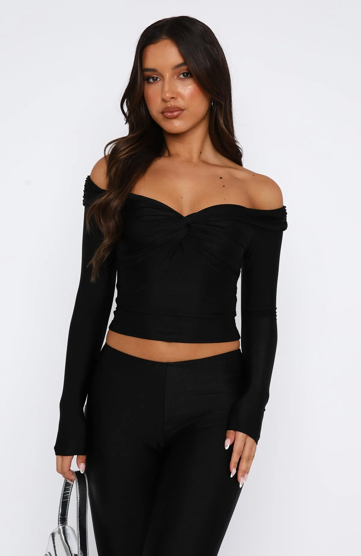 Bleeding Love Long Sleeve Top Black sold by White Fox Boutique product image thumbnail 2