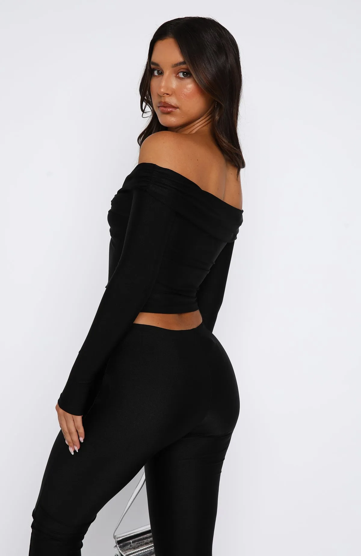 Bleeding Love Long Sleeve Top Black sold by White Fox Boutique product image thumbnail 4